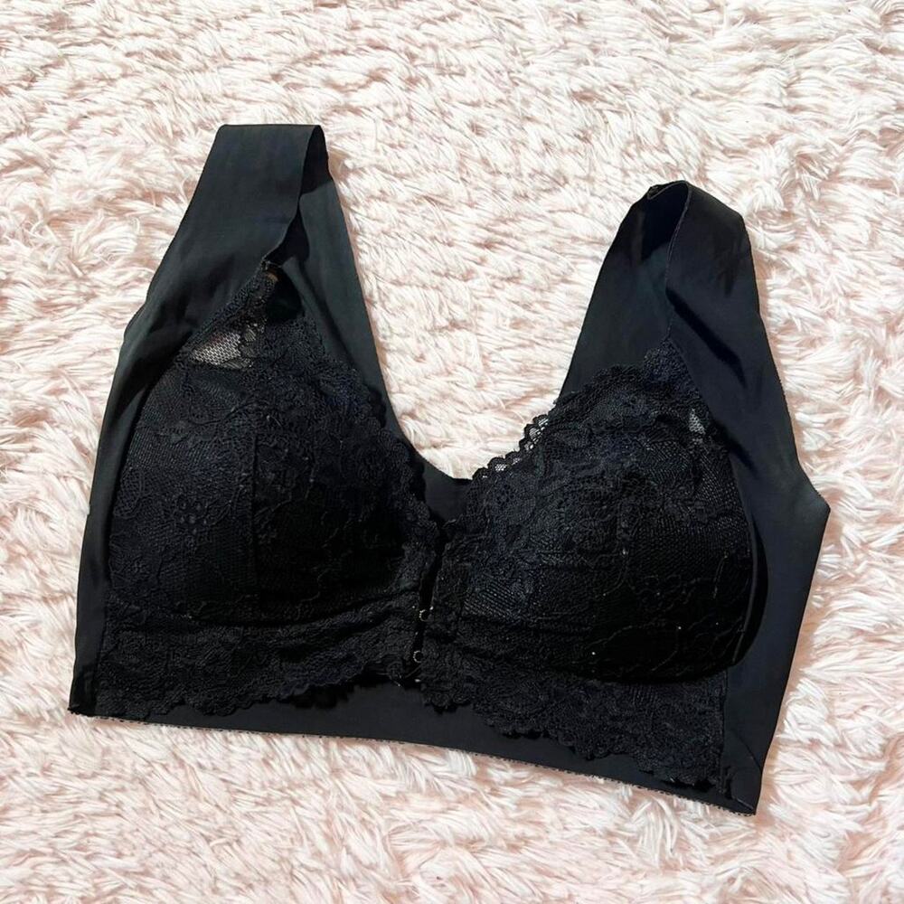 Gothic Sexy Whimsygoth Mysterious Fairy Lace Seamless Front Clasp Push-up Bra